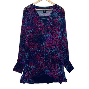 MM Couture by Miss Me Animal Print Tunic Blouse Size Small